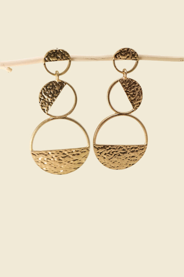 Hammered Geometric Earrings