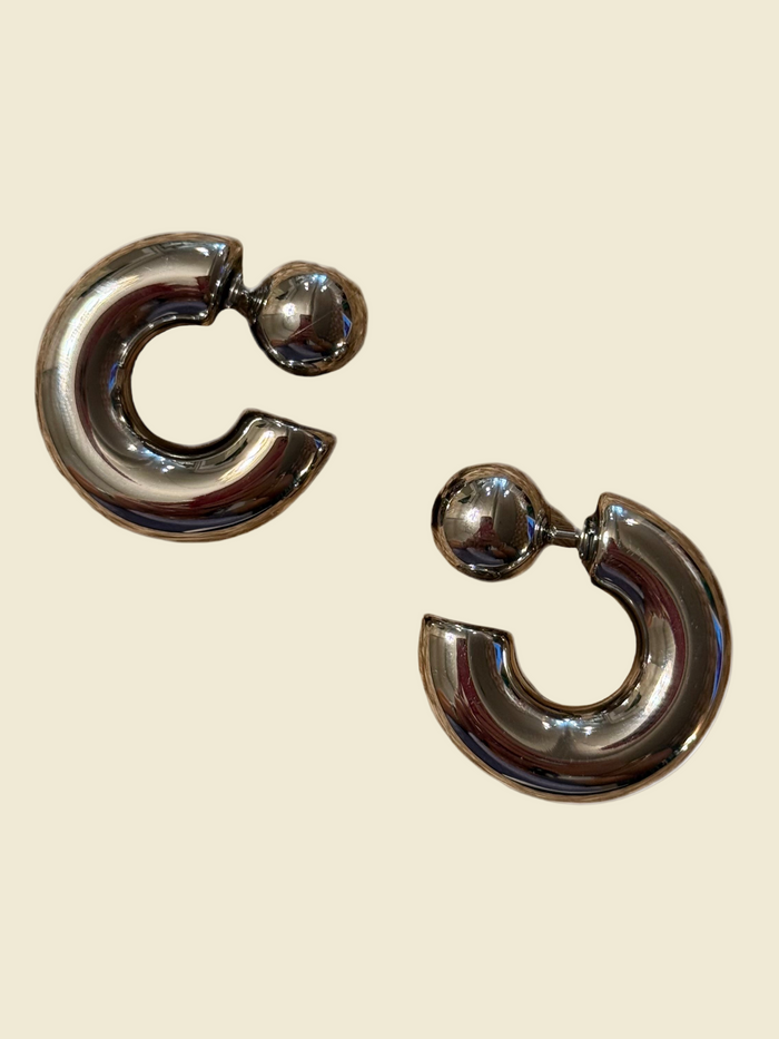 Reversible Hoop Earrings | Silver