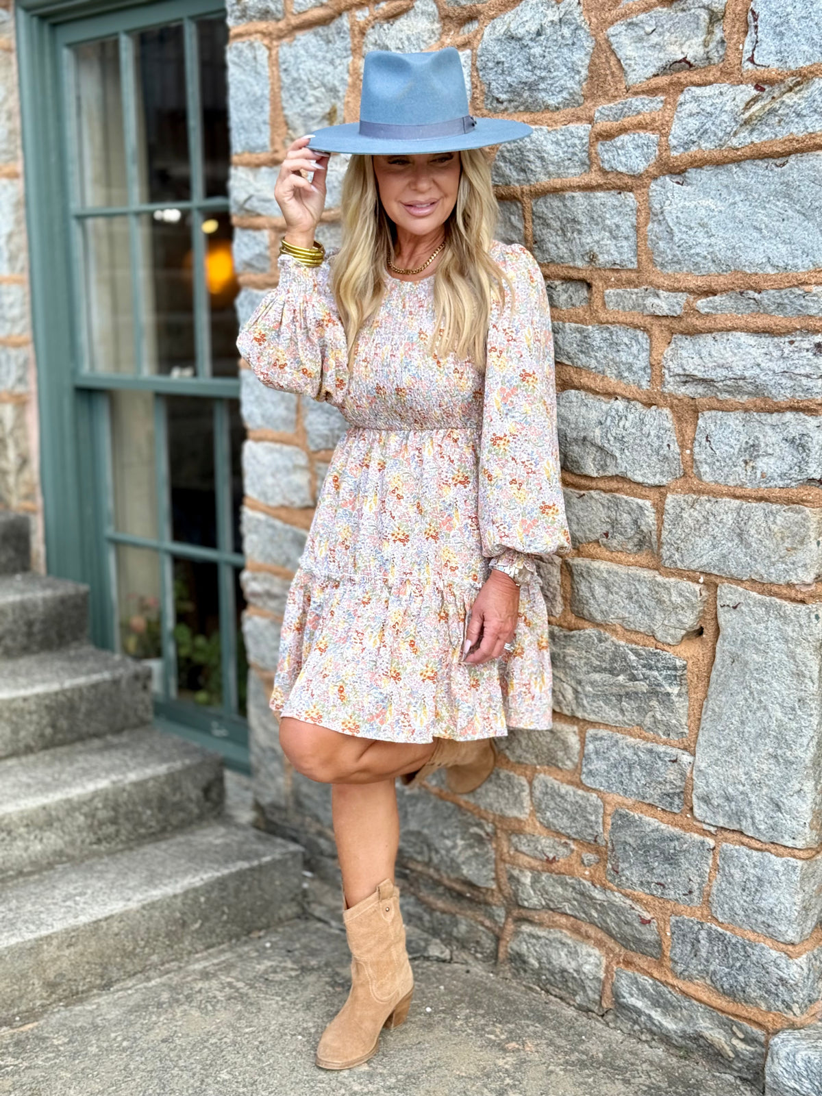 Tiered Ruffle Ditsy Floral Dress