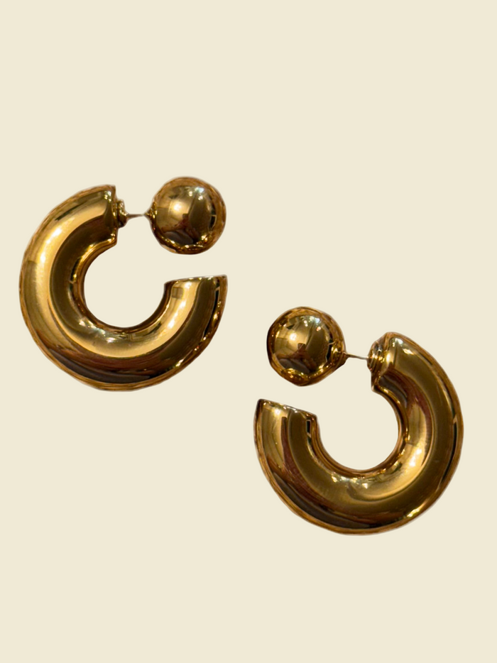Reversible Hoop Earrings | Gold
