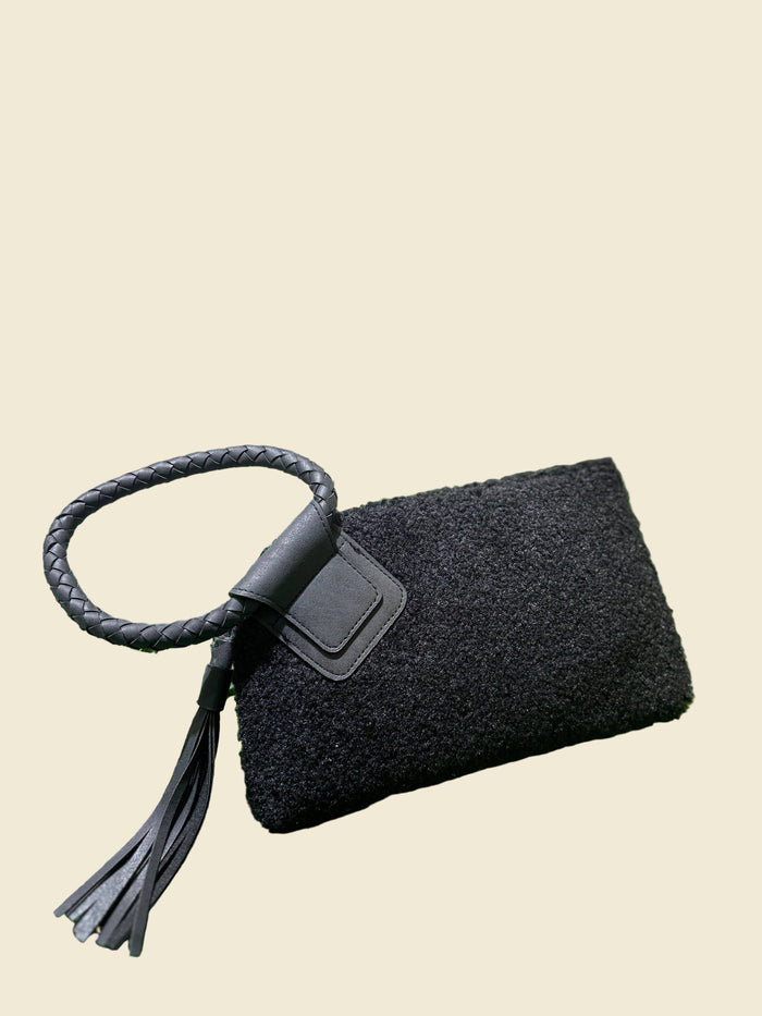 Sherpa Tassel Wristlet | Black