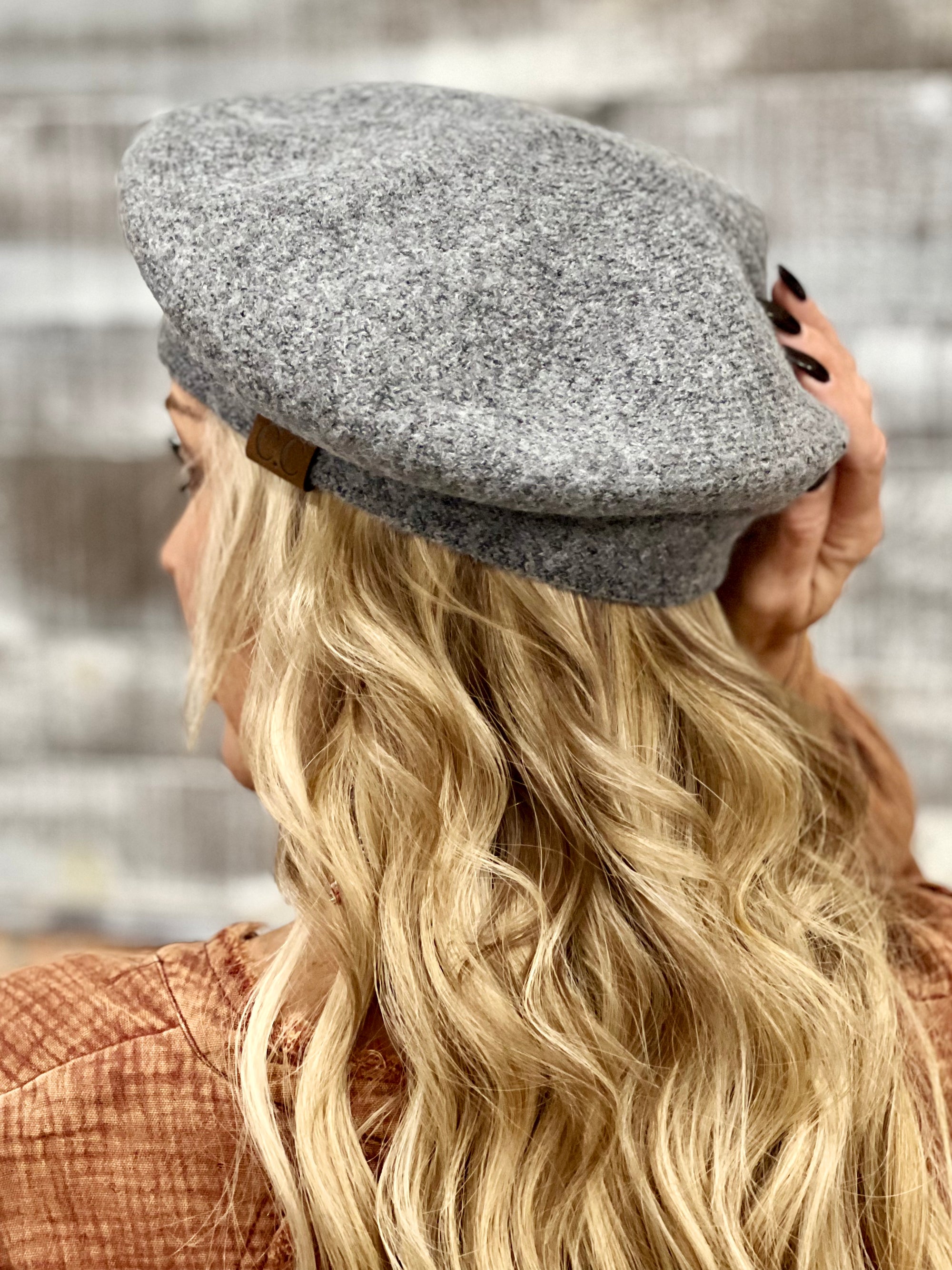 Knit Beret in Grey