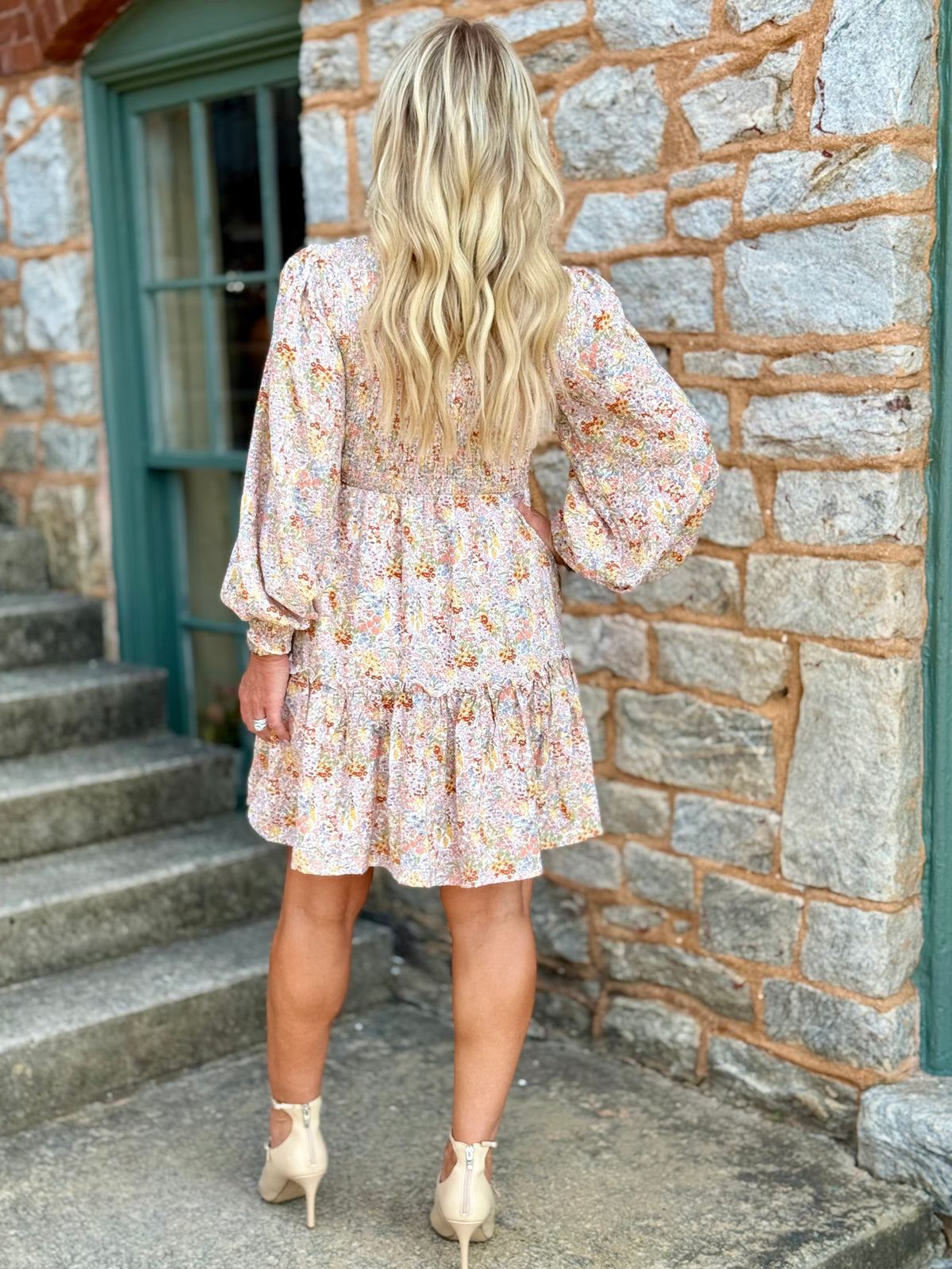 Tiered Ruffle Ditsy Floral Dress