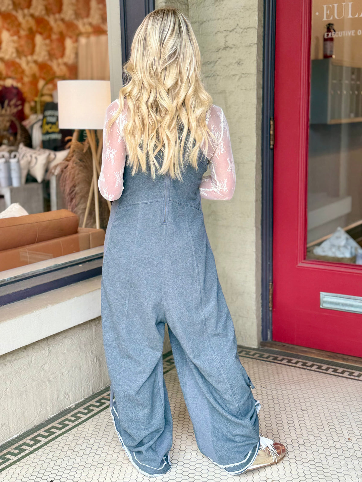 Ruched Wide Leg Jumpsuit