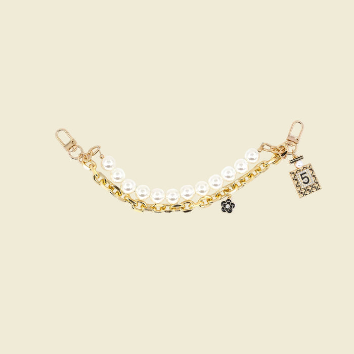 Double Pearl + Chain Bag Charm