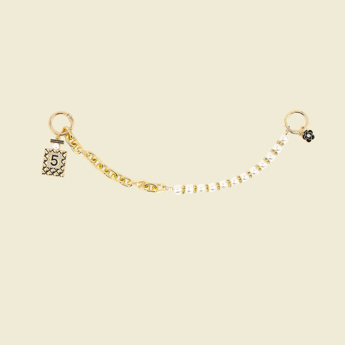 Half Pearl + Chain Bag Charm