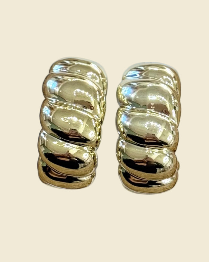 Textured Chunky Hoops | Gold