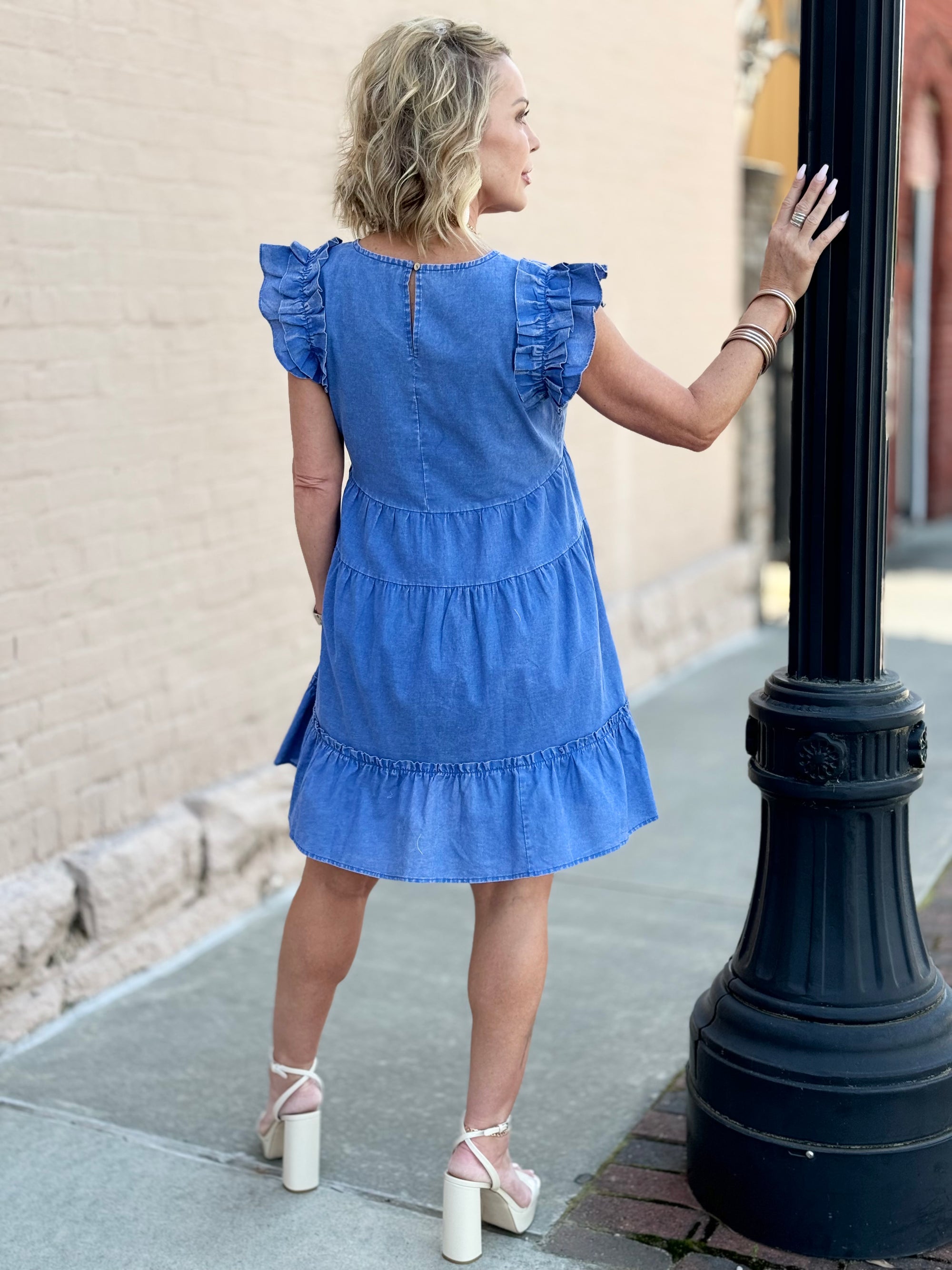 Washed Tiered Babydoll Dress