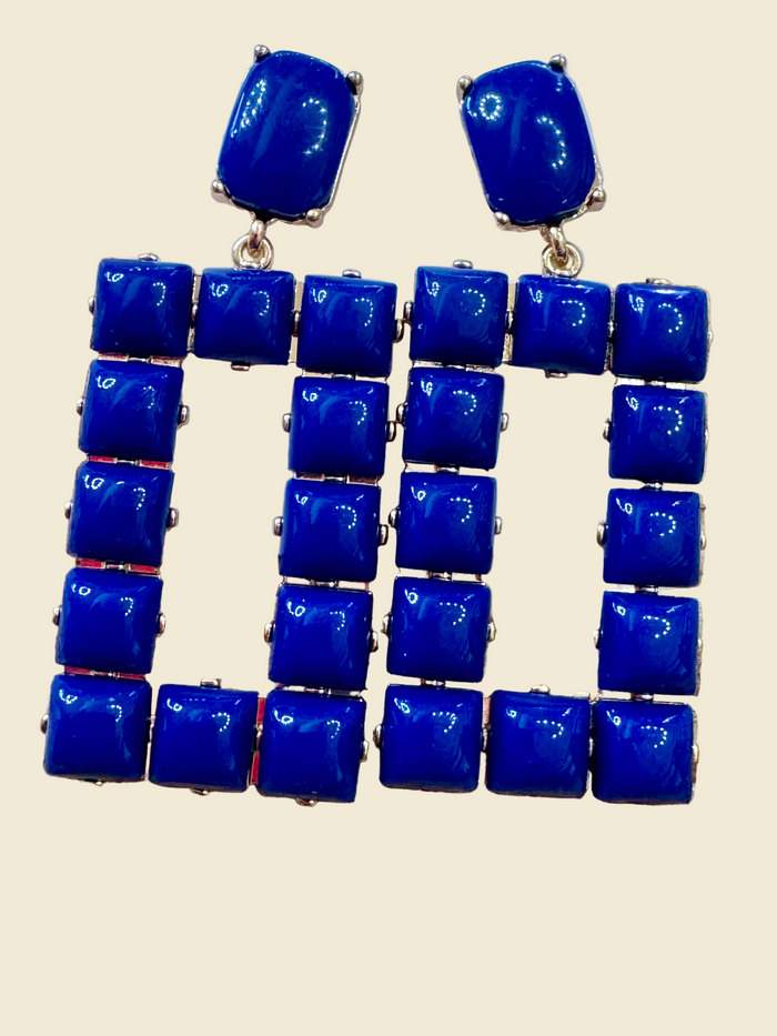 Rectangle Acrylic Earrings in Blue