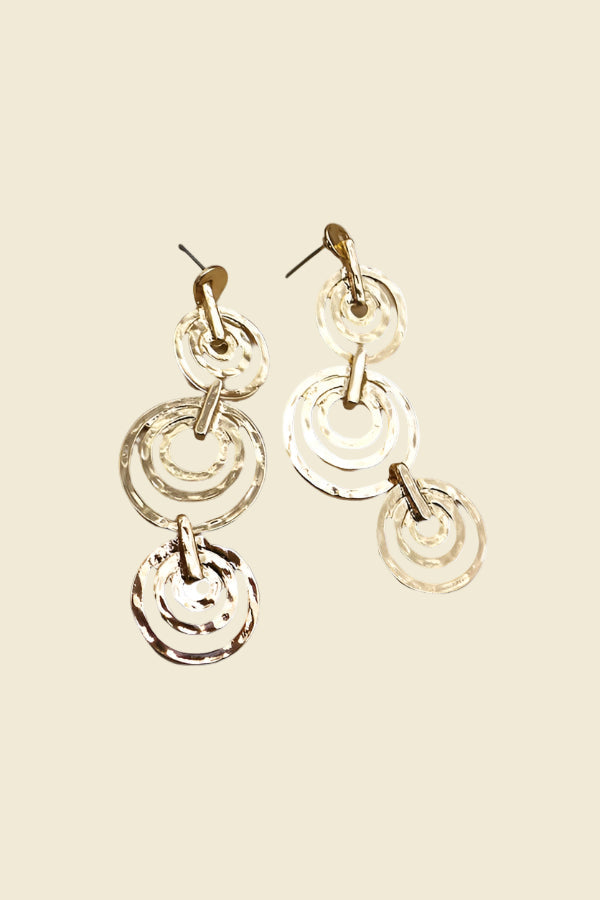 Triple Row Circle Drop Earrings