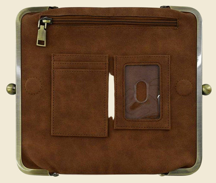 Faux Suede Clutch | Tan