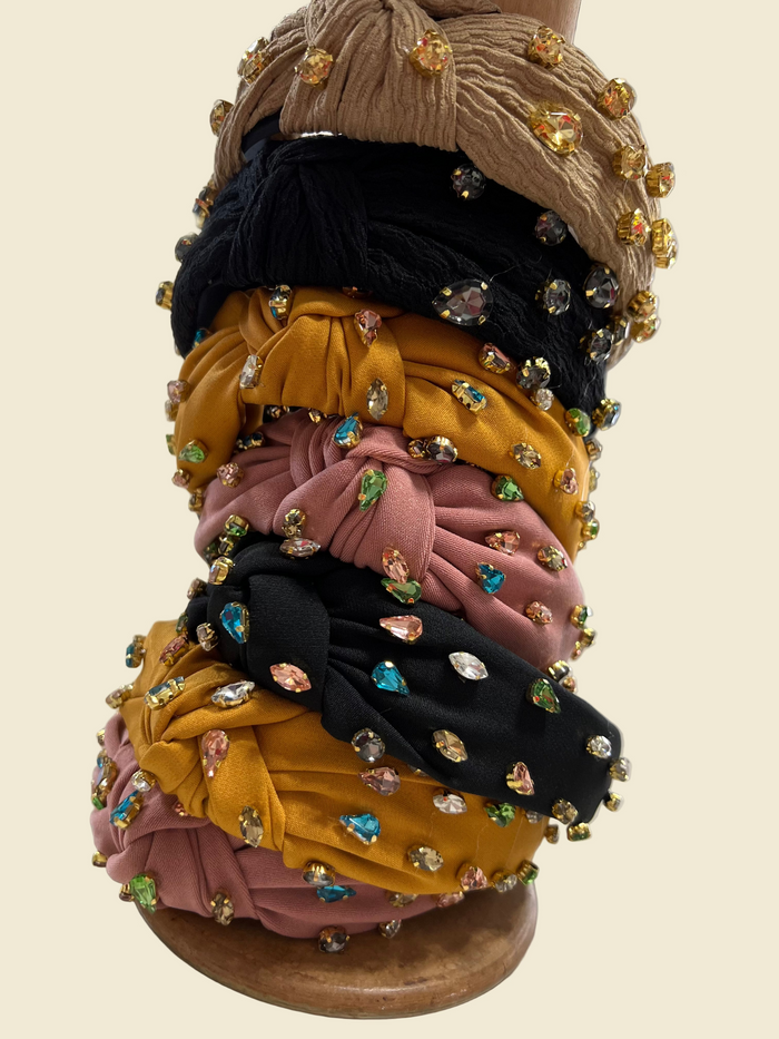Multi Colored Jewel Knotted Headband