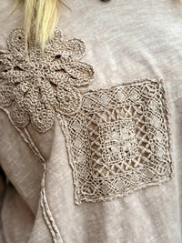 Oversized Crochet Patch Top