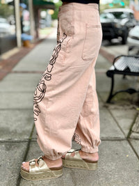 Floral Embroidered Jogger Pants