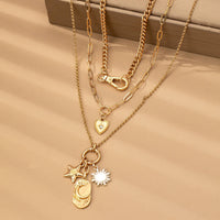 Star + Moon Charm Necklace