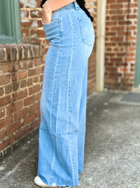 Raw Hem Wide Leg Jeans