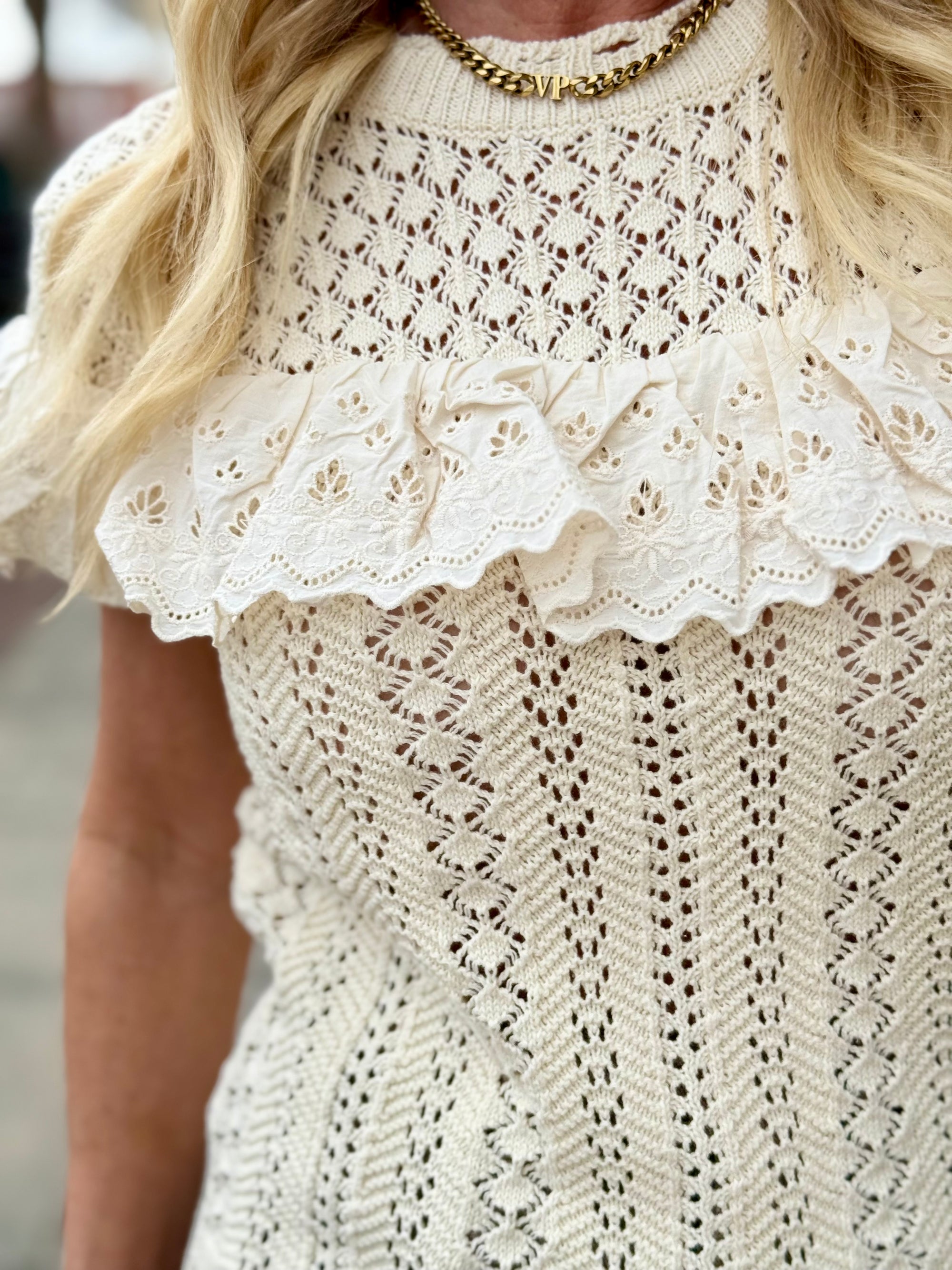 Crochet Ruffle Summer Sweater