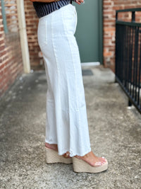 Raw Edge Flare Pants