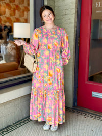 Floral Print Smocked Maxi Dress