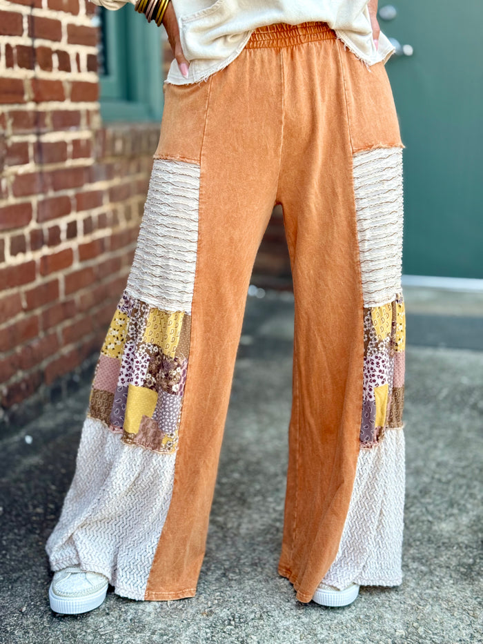 Boho Patchwork + Lace Flare Pants