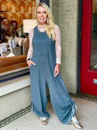 Ruched Wide Leg Jumpsuit