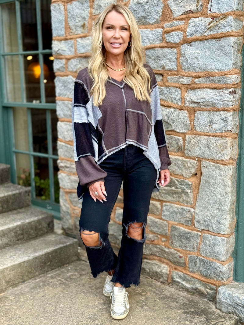 Colorblock Dolman Sleeve Top