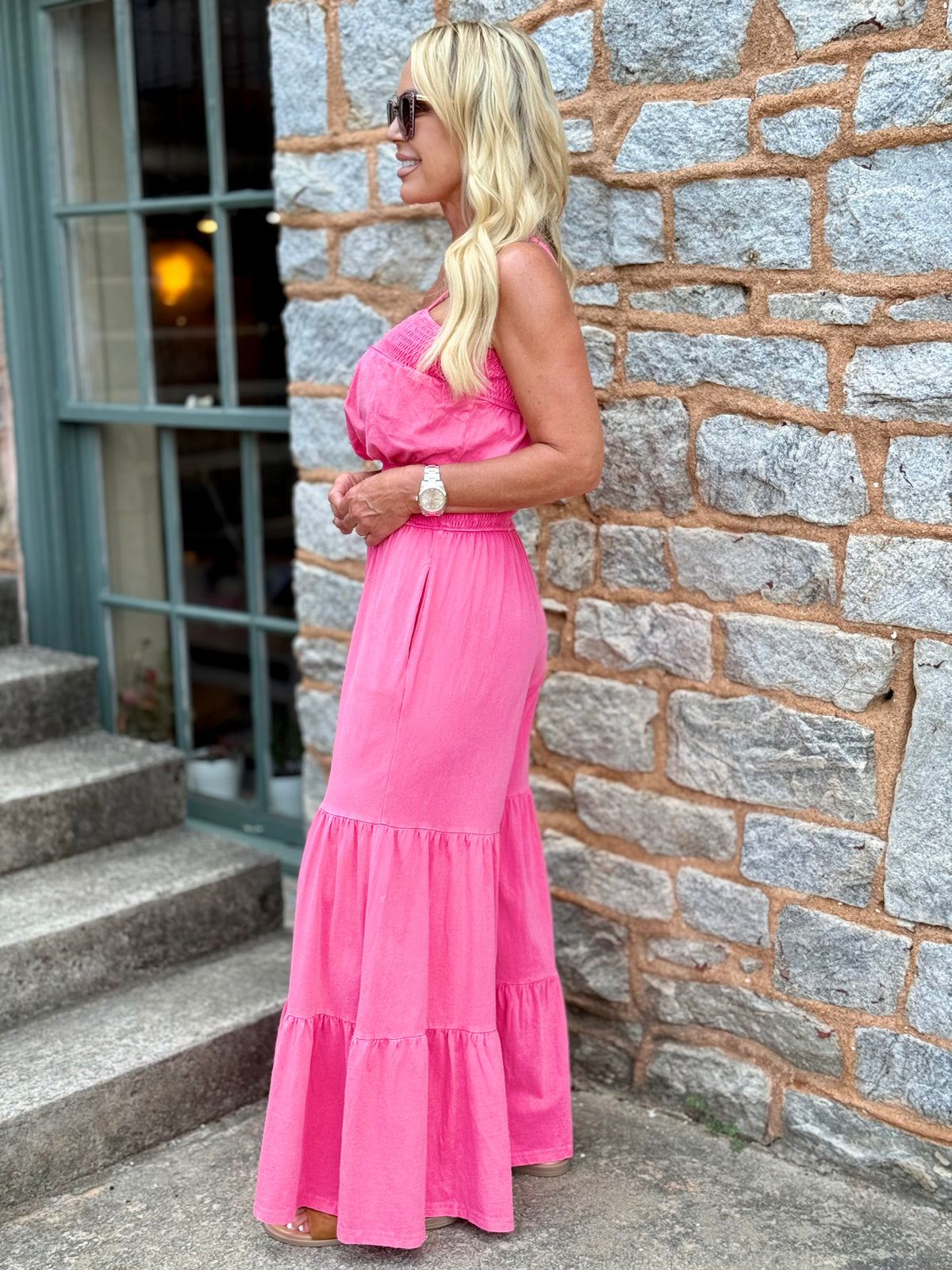 Tiered Wide Leg Jumpsuit
