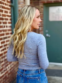 Fitted Long Sleeve Top | Grey