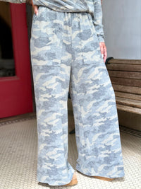 Camo Print Wide Leg Pants