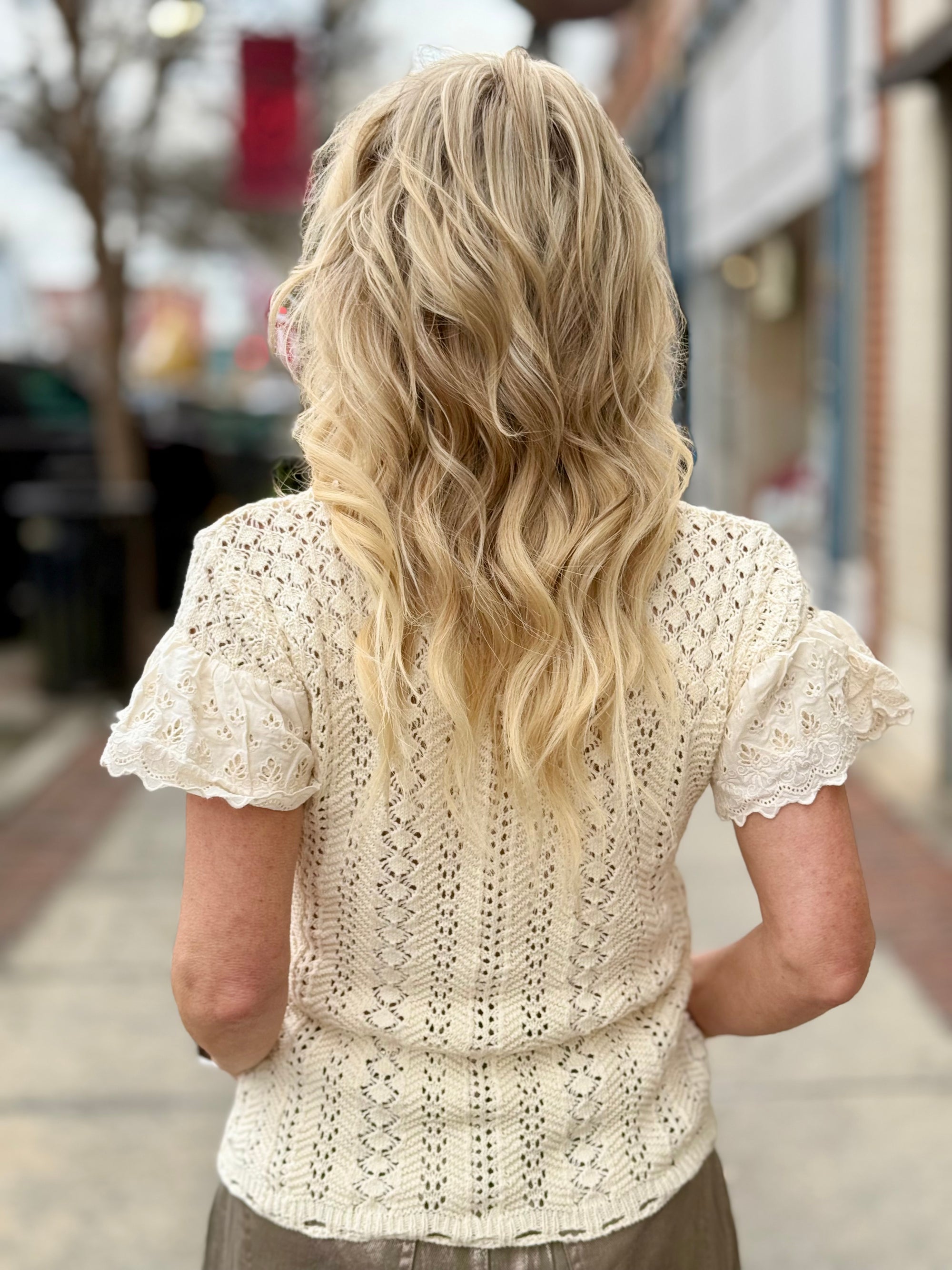 Crochet Ruffle Summer Sweater