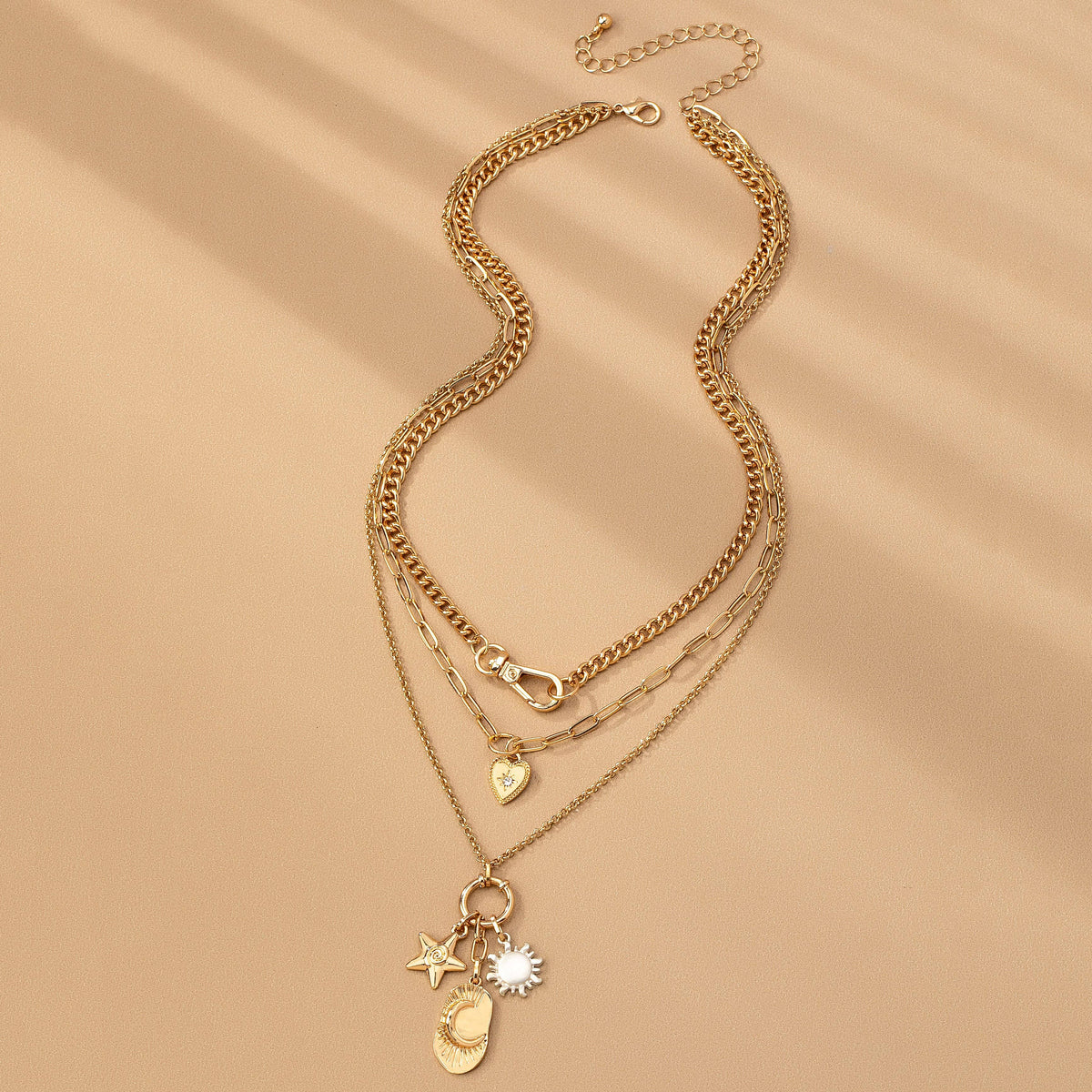 Star + Moon Charm Necklace