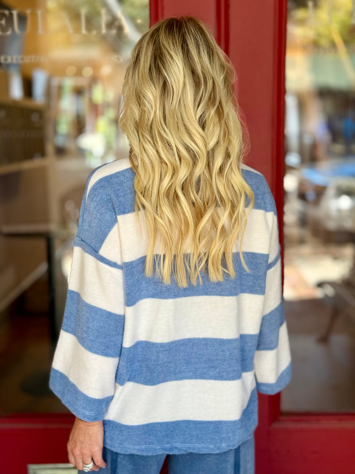 Striped Half Zip Top