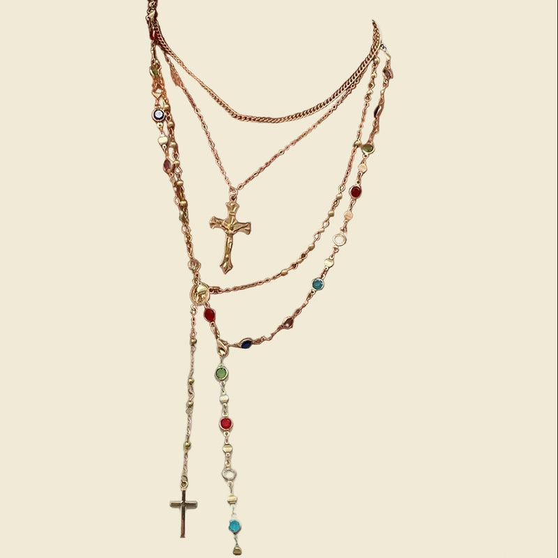 Multi Stone Layered Necklace