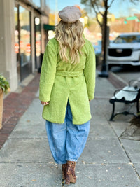 Belted Faux Fur Midi Jacket