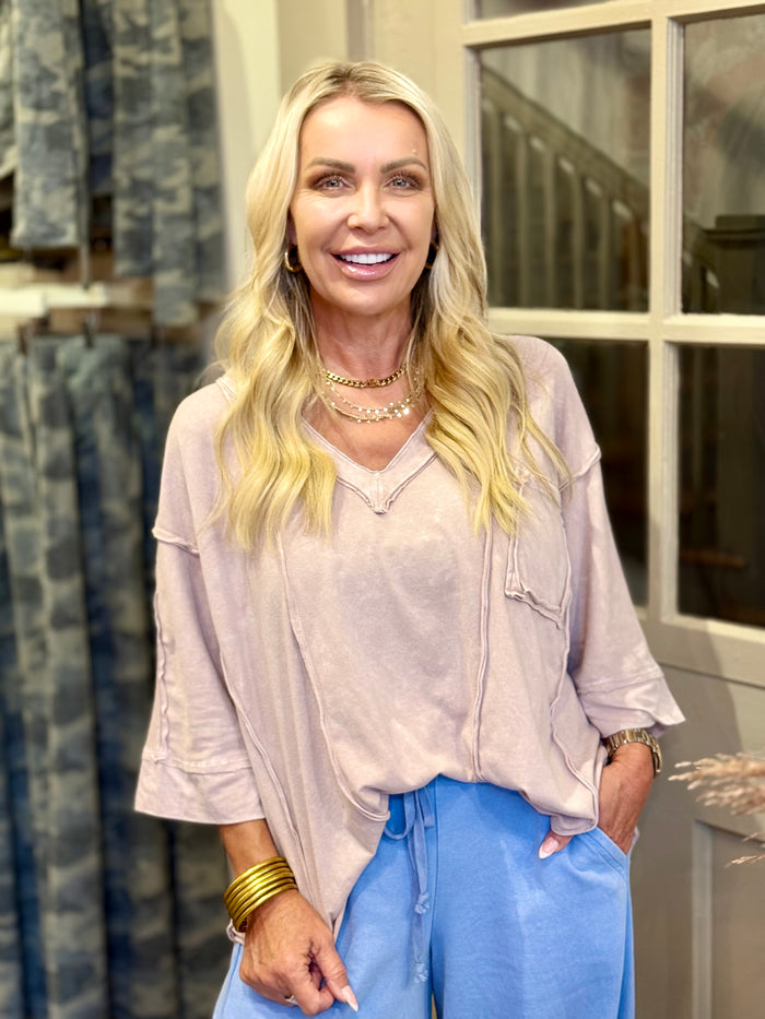 Oversized Reverse Stitch Top
