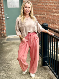 Mineral Wash Raw Edge Barrel Pants