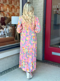 Floral Print Smocked Maxi Dress