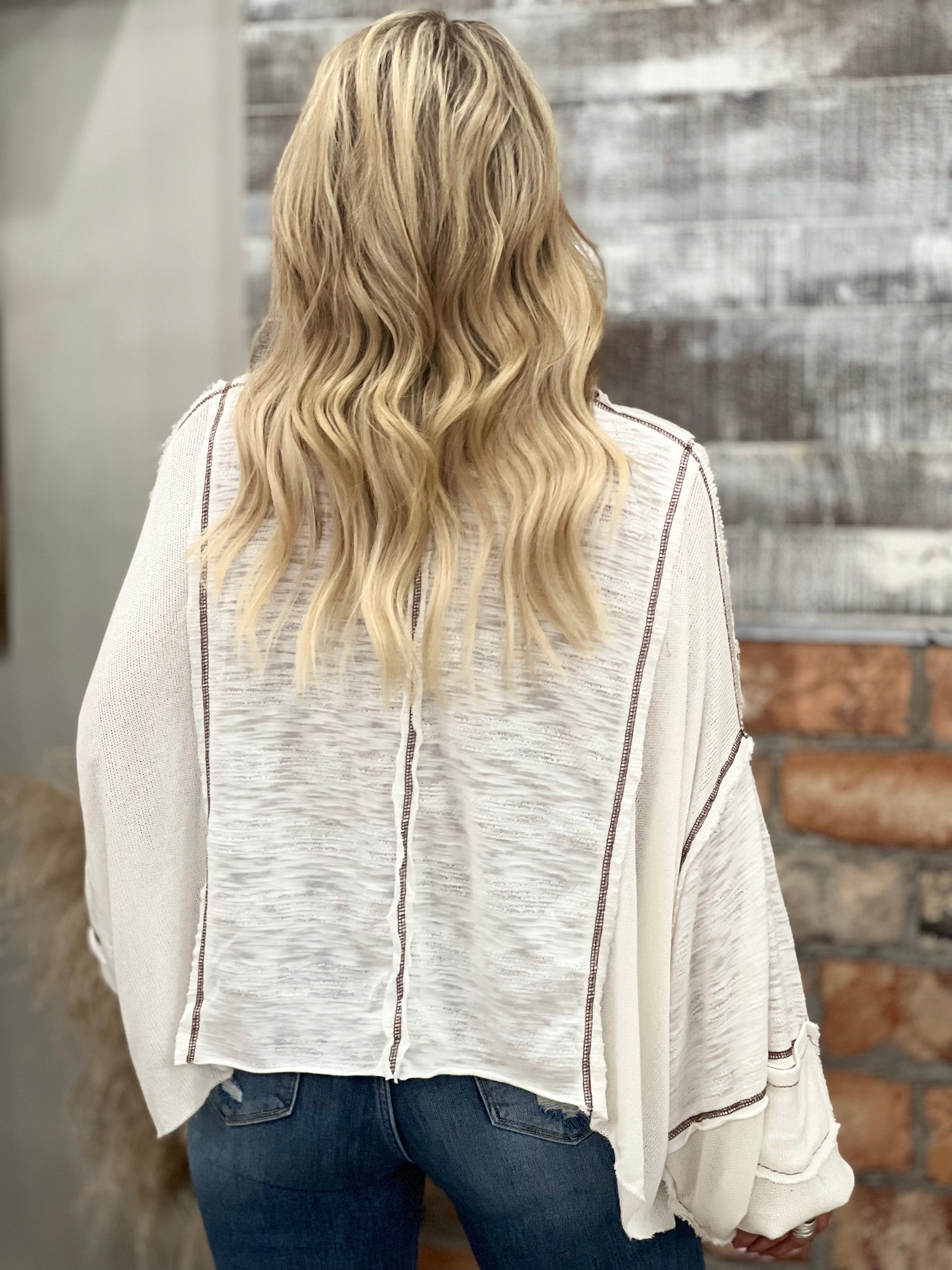 Reverse Stitch Slub Knit Top