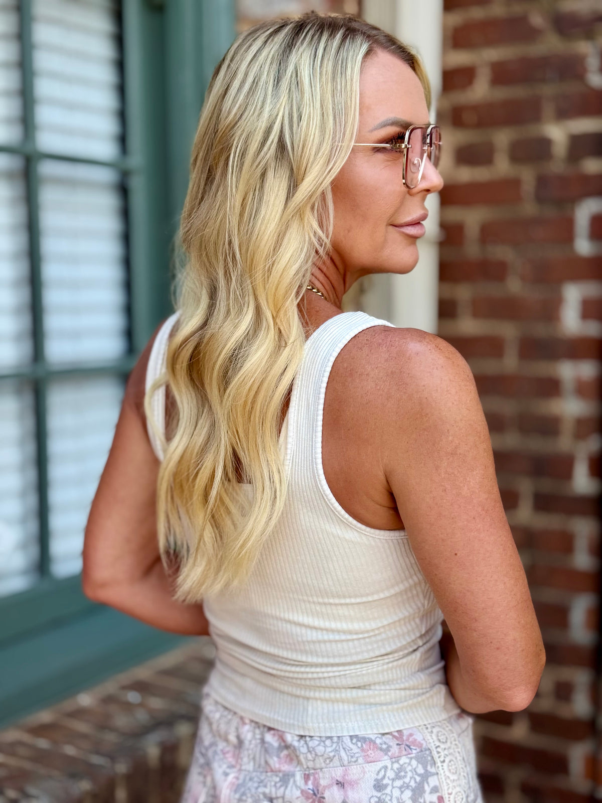 Washed Ribbed Tank | Natural