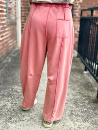 Mineral Wash Raw Edge Barrel Pants