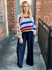 Chunky Striped Knit Sweater