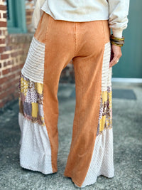 Boho Patchwork + Lace Flare Pants