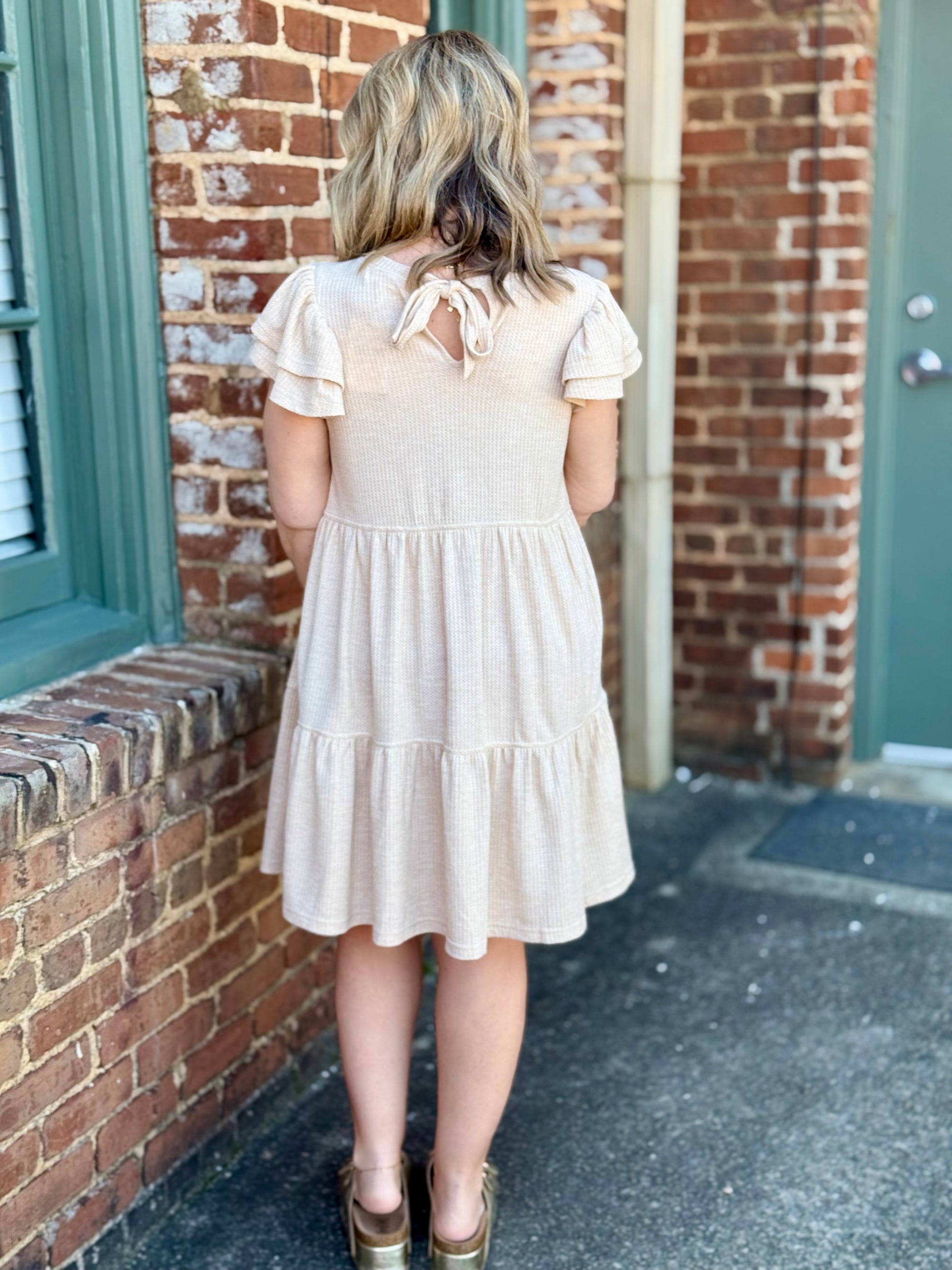 Ruffle Sleeve Tiered Dress