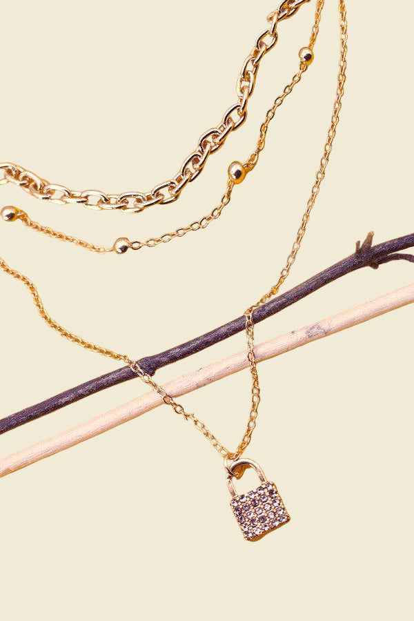 Layered Lock Necklace