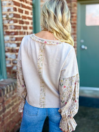 Floral Eyelet Sleeve Top