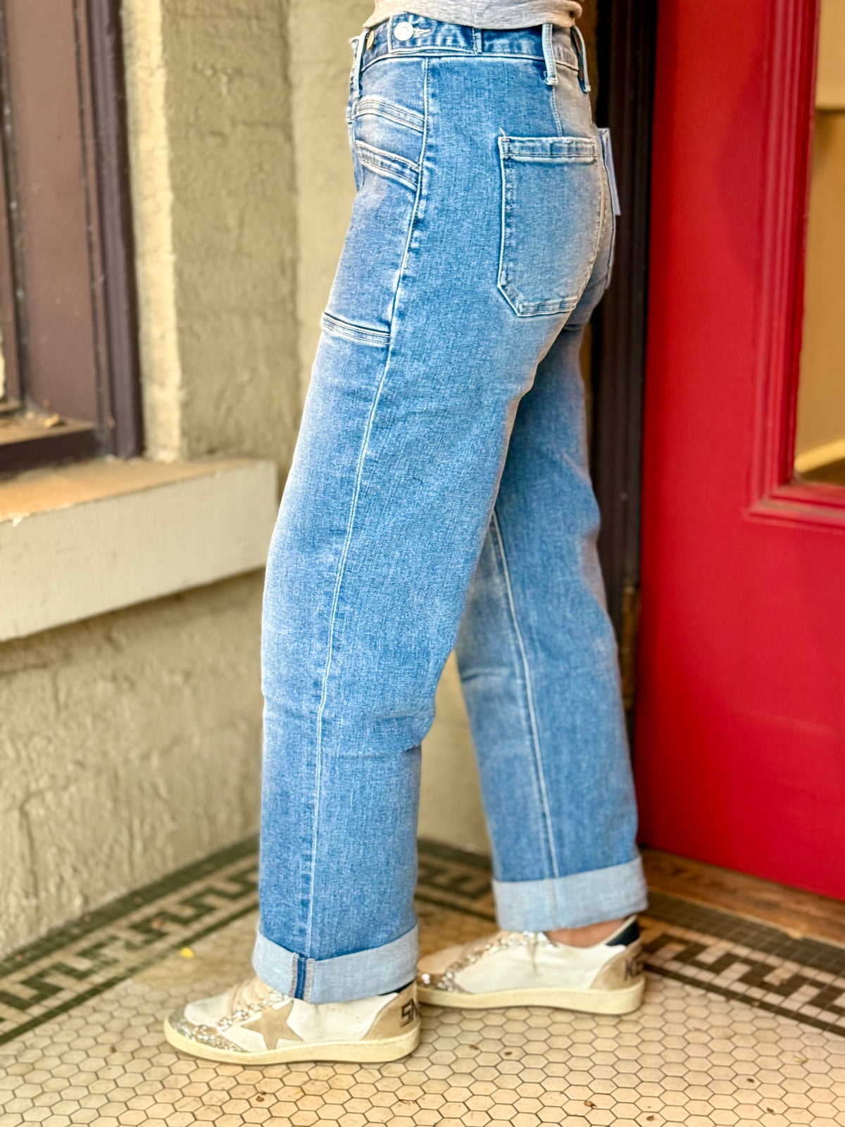 High Rise Slim Wide Leg Jeans