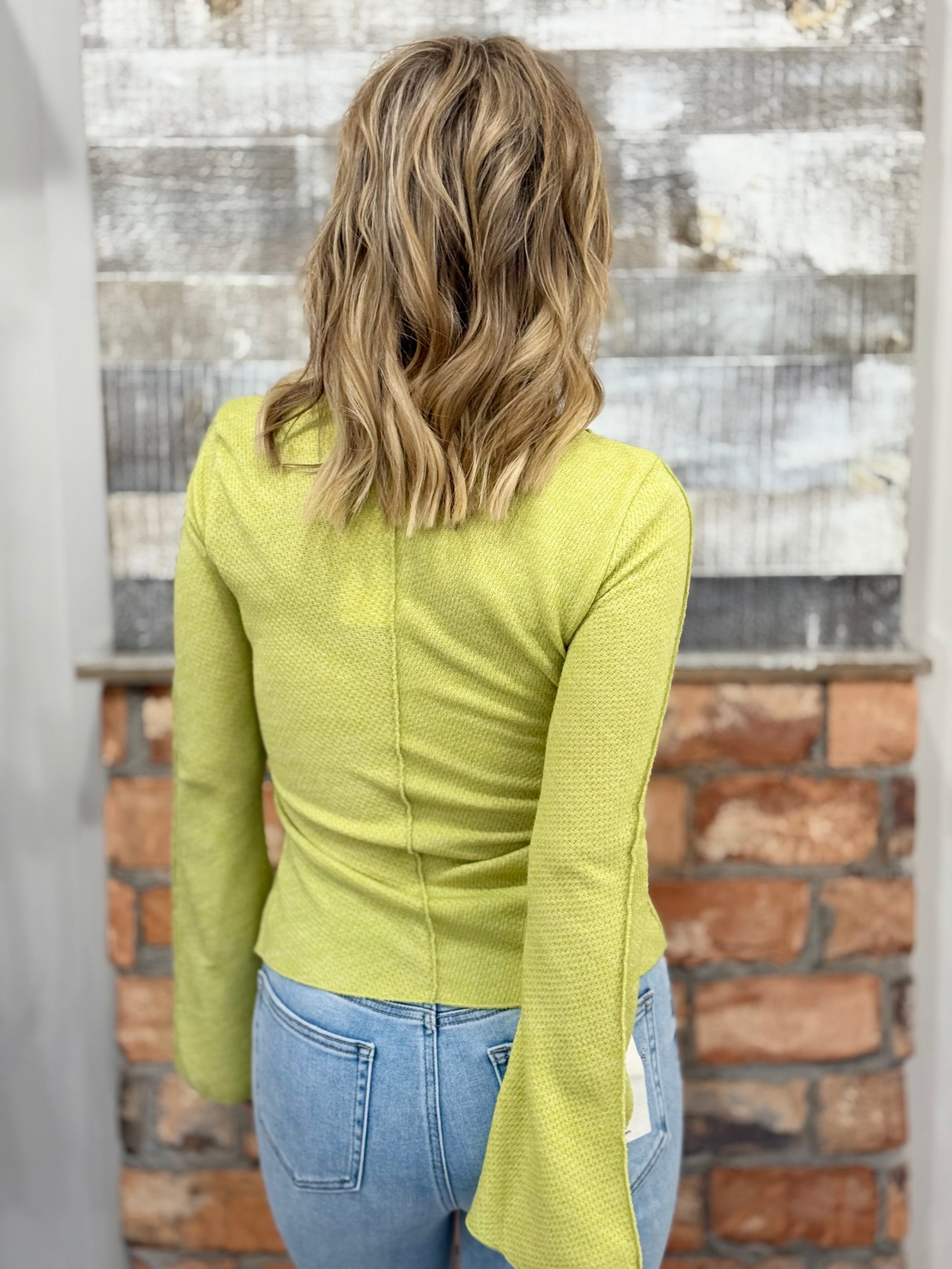 Asymmetrical Seam Top | Lime