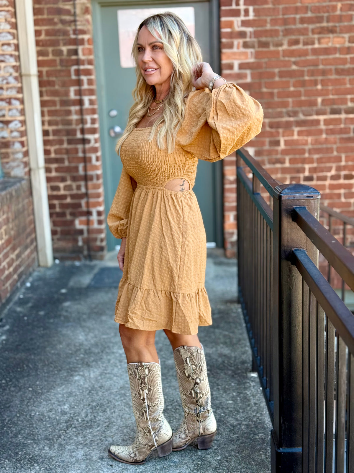 Textured Cutout Dress