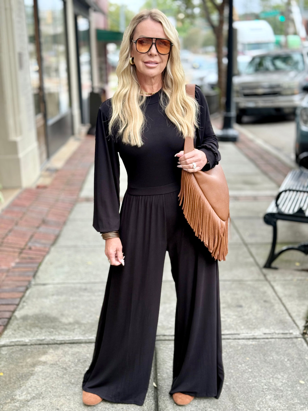 Mock Neck Wide Leg Jumpsuit