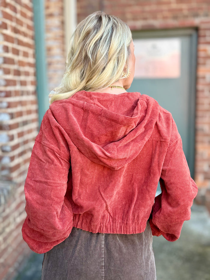 Corduroy Hooded Jacket